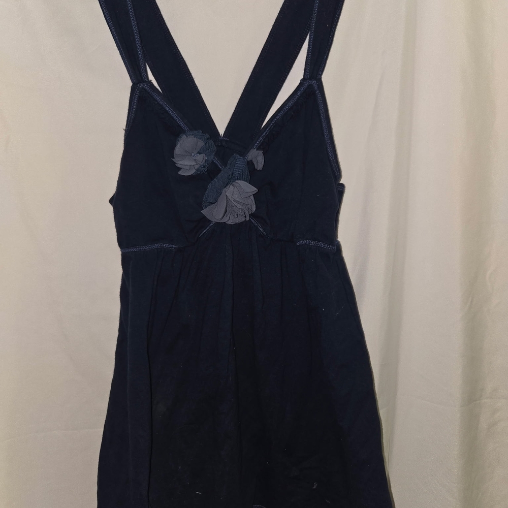 Black Dress with Floral Accents